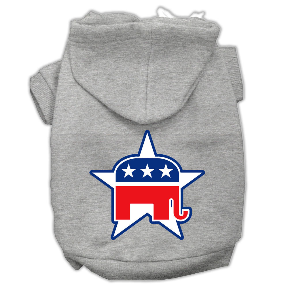 Republican Screen Print Pet Hoodies Grey Size Xxl