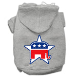 Republican Screen Print Pet Hoodies Grey Size Xxl
