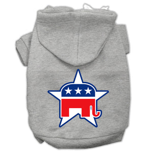 Republican Screen Print Pet Hoodies Grey Size Xxl