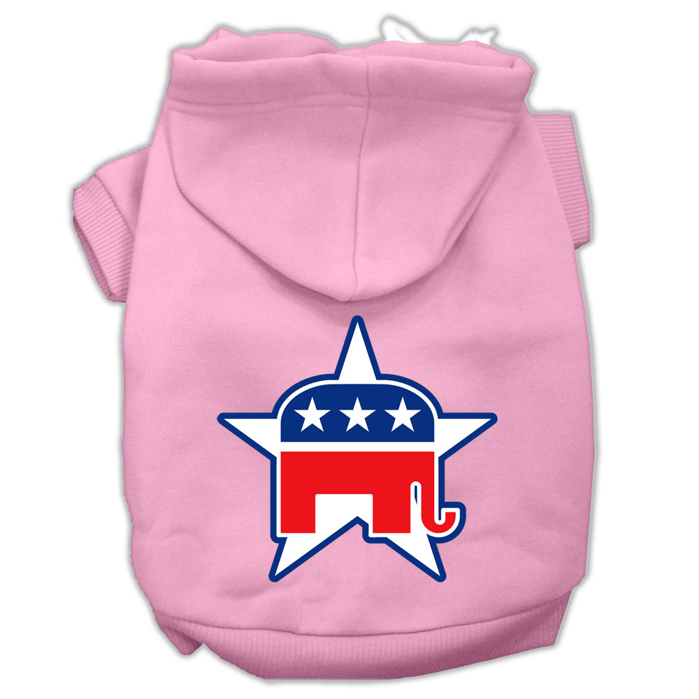 Republican Screen Print Pet Hoodies Light Pink Size Xxl