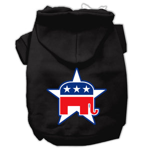 Republican Screen Print Pet Hoodies Black Size Xxxl