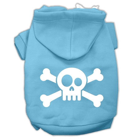 Skull Crossbone Screen Print Pet Hoodies Baby Blue Size Xxxl