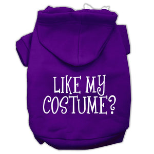 Like My Costume? Screen Print Pet Hoodies Purple Size Xl