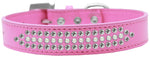 Ritz Pearl And Clear Crystal Dog Collar Bright Pink Size 14