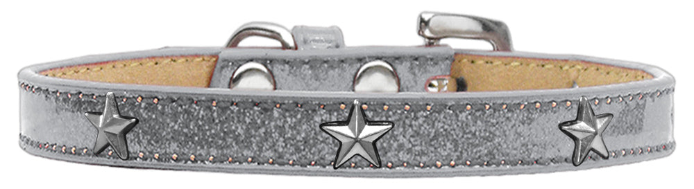 Silver Star Widget Dog Collar Silver Ice Cream Size 18