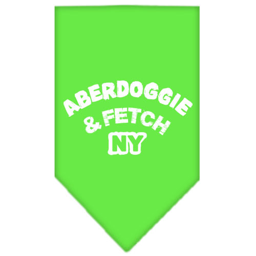 Aberdoggie Ny Screen Print Bandana Lime Green Large