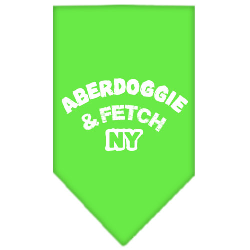 Aberdoggie Ny Screen Print Bandana Lime Green Small