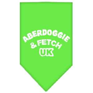 Aberdoggie Uk Screen Print Bandana Lime Green Large