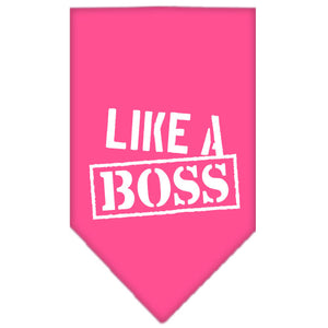 Like A Boss Screen Print Bandana Bright Pink Small