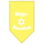 Happy Hanukkah Screen Print Bandana Yellow Large
