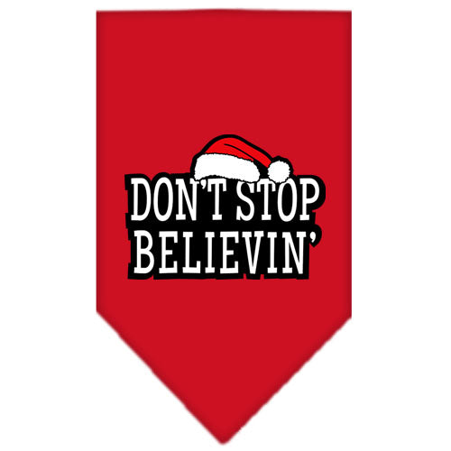 Don't Stop Believin Screen Print Bandana Red Small