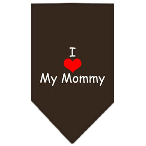 I Heart My Mommy Screen Print Bandana Cocoa Small