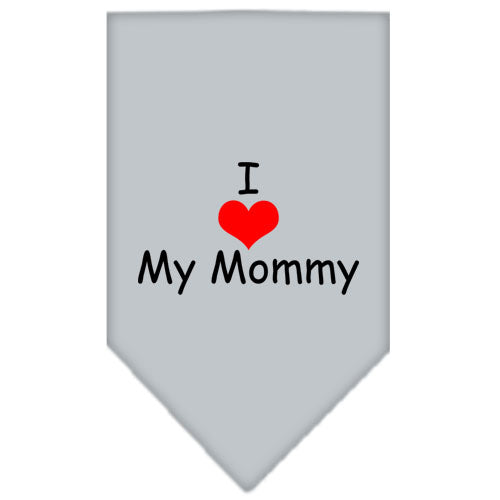 I Heart My Mommy Screen Print Bandana Grey Small