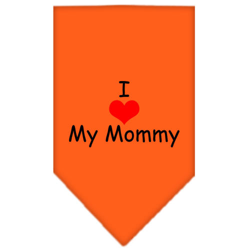 I Heart My Mommy Screen Print Bandana Orange Small