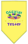 King Cake Taster Screen Print Mardi Gras Bandana Yellow Large