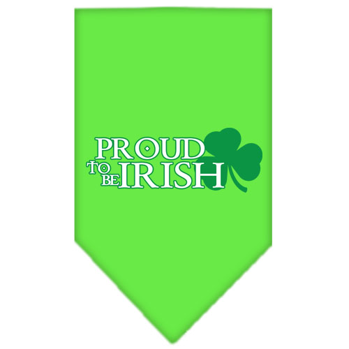 Proud To Be Irish Screen Print Bandana Lime Green Small