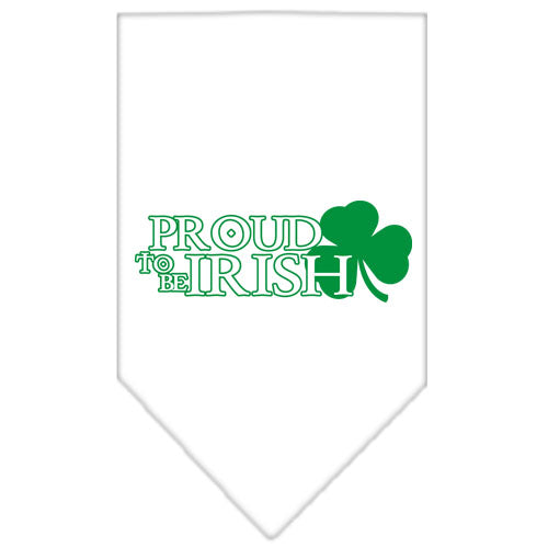 Proud To Be Irish Screen Print Bandana White Small