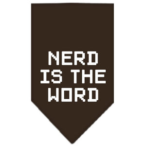 Nerd Is The Word Screen Print Bandana Cocoa Small