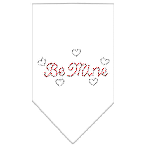 Be Mine Rhinestone Bandana White Small