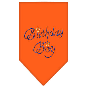 Birthday Boy Rhinestone Bandana Orange Large