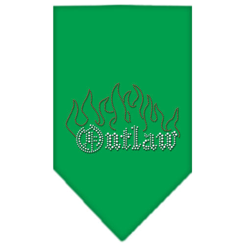 Outlaw Rhinestone Bandana Emerald Green Large