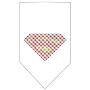 Super! Rhinestone Bandana White Small