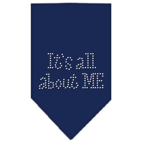 Its All About Me Rhinestone Bandana Navy Blue Large