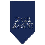 Its All About Me Rhinestone Bandana Navy Blue Large