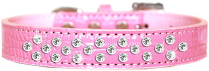 Sprinkles Clear Jewel Croc Dog Collar Light Pink Size 18