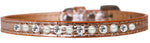 Pearl And Clear Jewel Croc Dog Collar Copper Size 16