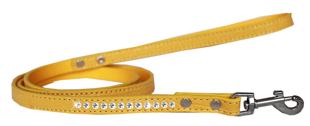 Clear Jewel Croc Leash Yellow 1/2'' Wide X 6' Long