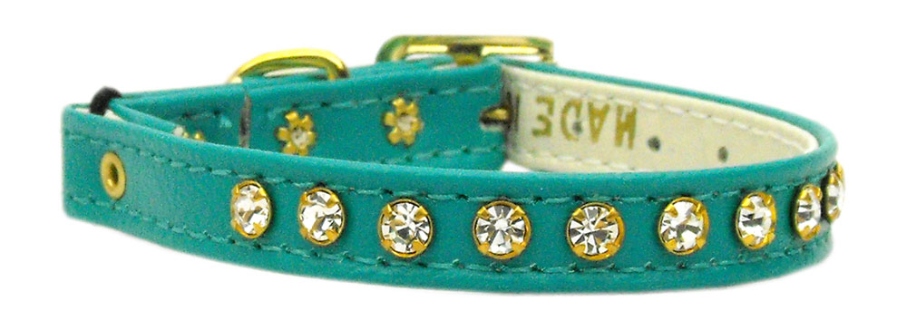 Crystal Cat Safety W/ Band Collar Turquoise 12