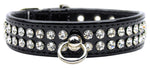 Glistening Patent Faux Leather Crystal Collar #72 Black 10