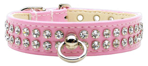 Glistening Patent Faux Leather Crystal Collar  #72 Light Pink 12