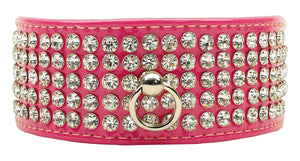 Luxe Patent Crystal Collar Bright Pink 12