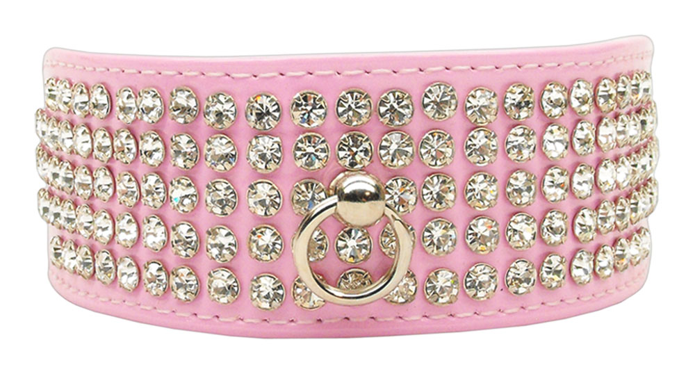 Luxe Patent Crystal Collar Light Pink 14