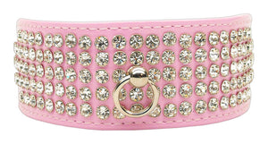 Luxe Patent Crystal Collar Light Pink 14