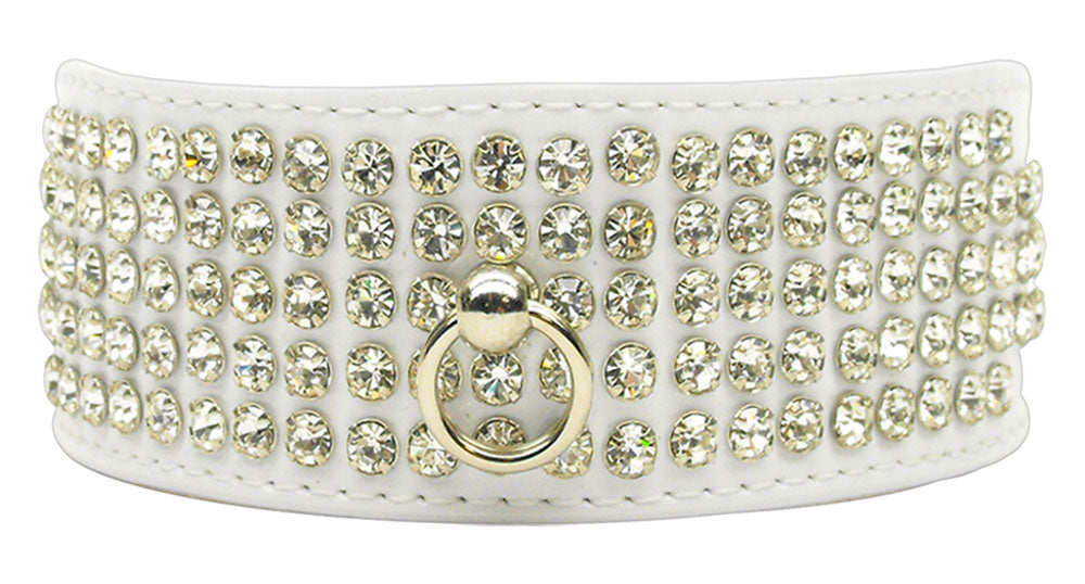 Luxe Patent Crystal Collar White 16