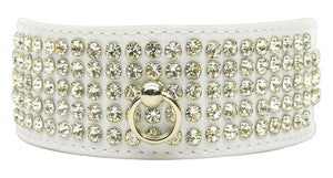 Luxe Patent Crystal Collar White 16