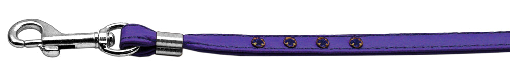 Color Crystal Leash Purple W/ Purple Stones Silver Hardware