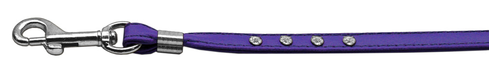 Clear Crystal Leash Purple Silver Hardware