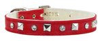 Pyramid & Crystal Chic Pet Collar Red 12