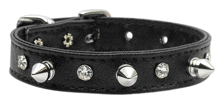 "just The Basics" Crystal And Spike Collars Black 10