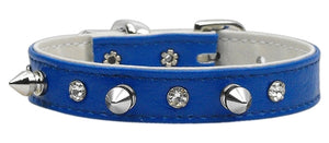 "just The Basics" Crystal And Spike Collars Blue 10