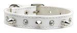 "just The Basics" Crystal And Spike Collars White 10