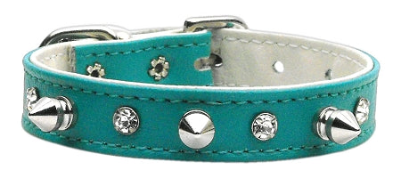 "just The Basics" Crystal And Spike Collars Turquoise 12