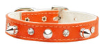 "just The Basics" Crystal And Spike Collars Orange 14