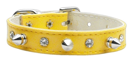 "just The Basics" Crystal And Spike Collars Yellow 14