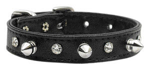 "just The Basics" Crystal And Spike Collars Black 16