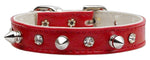 "just The Basics" Crystal And Spike Collars Red 16